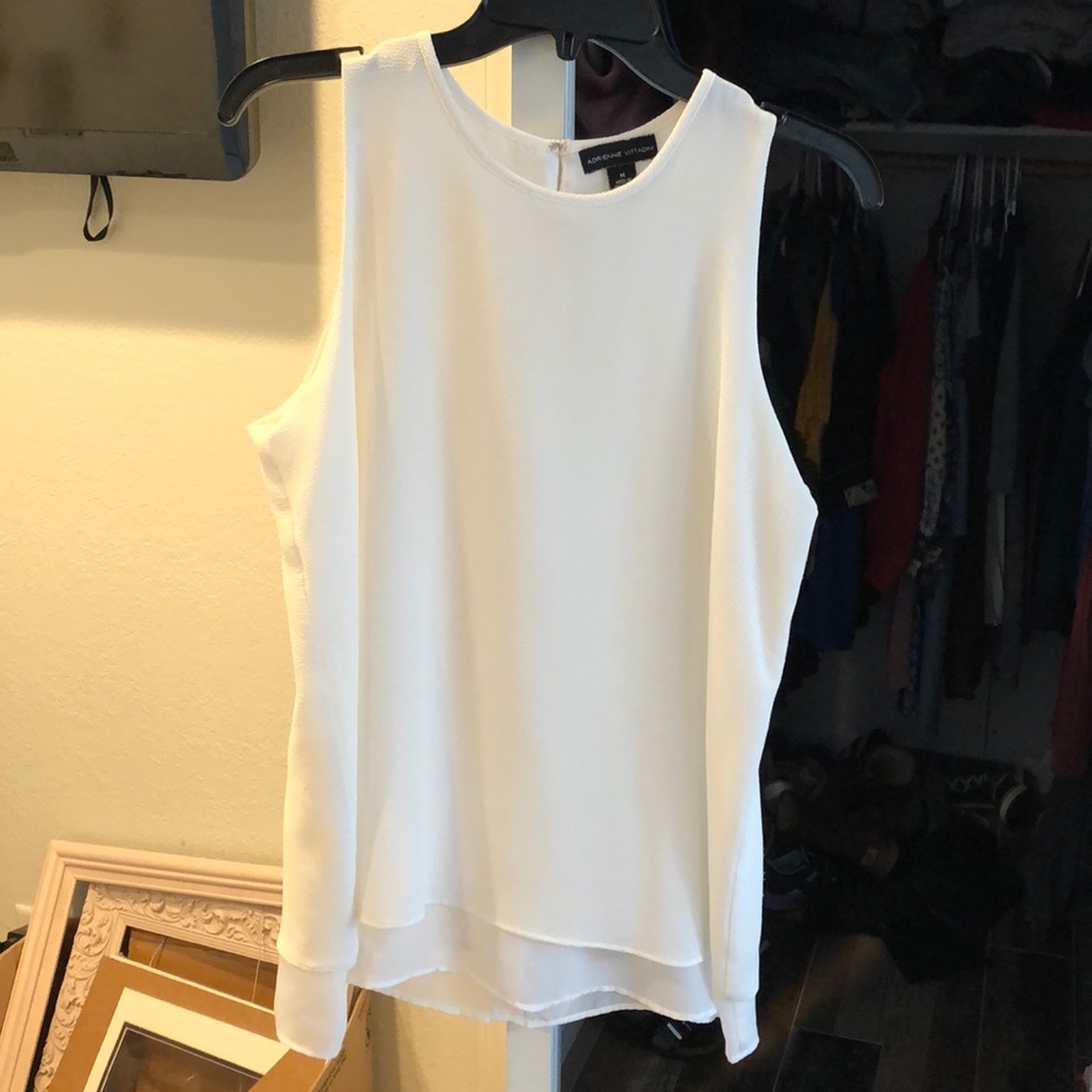 Adrienne Vittadini white sleeveless top